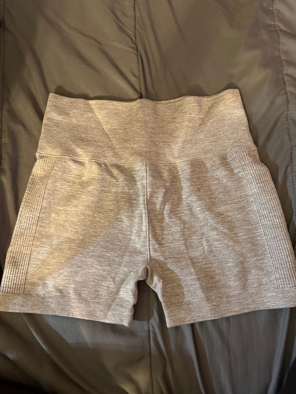 Forever 21 Light Gray High-Waist Bike Shorts